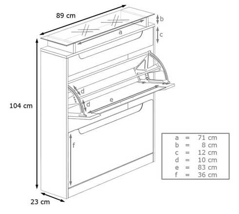 dimensions du meuble chaussures